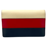 グッチ GUCCI クイーンマーガレット チェーンウォレット 476079 レッド ネイビー ホワイト GD金具 レザー レディース ショルダーバッグ