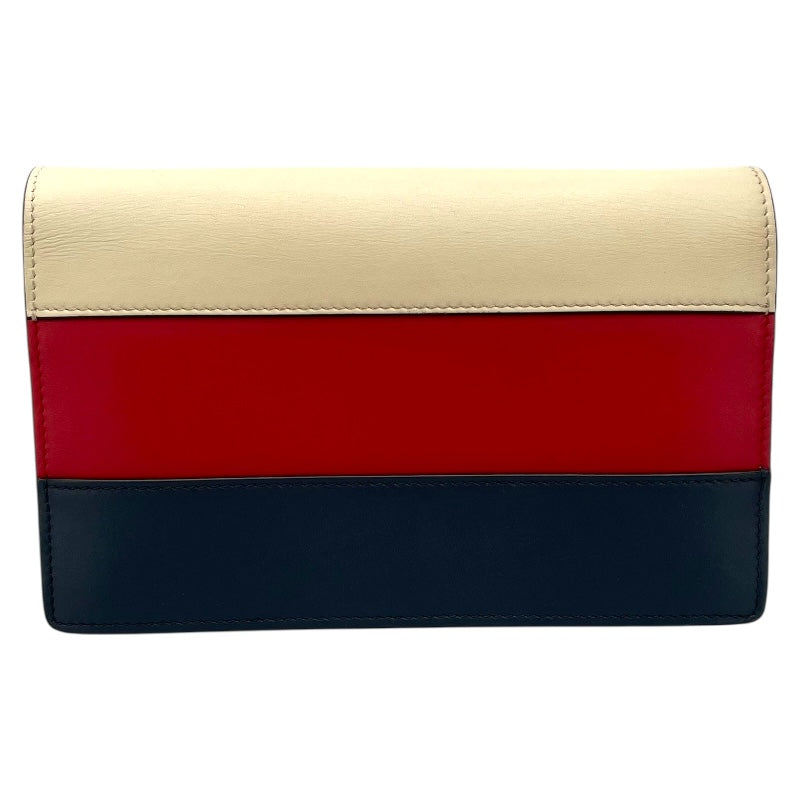 グッチ GUCCI クイーンマーガレット チェーンウォレット 476079 レッド ネイビー ホワイト GD金具 レザー レディース ショルダーバッグ