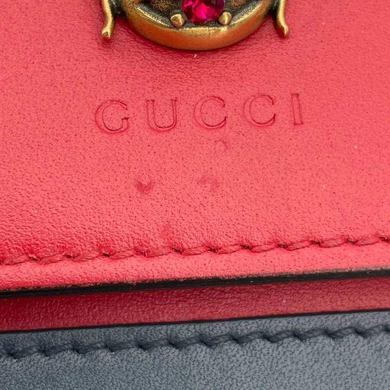 グッチ GUCCI クイーンマーガレット チェーンウォレット 476079 レッド ネイビー ホワイト GD金具 レザー レディース ショルダーバッグ