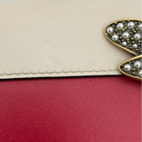 グッチ GUCCI クイーンマーガレット チェーンウォレット 476079 レッド ネイビー ホワイト GD金具 レザー レディース ショルダーバッグ