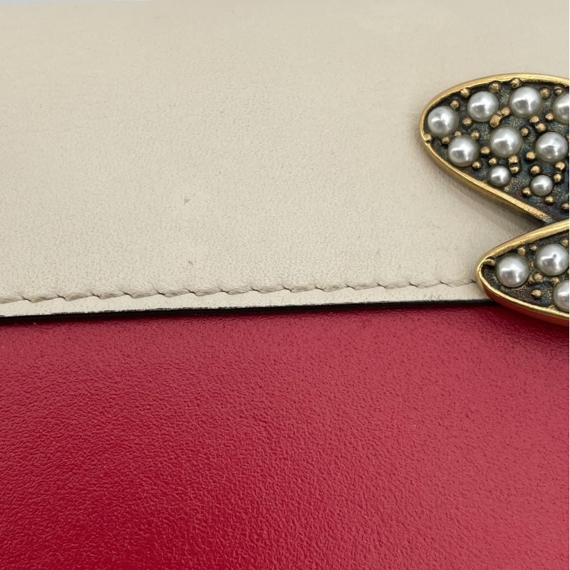 グッチ GUCCI クイーンマーガレット チェーンウォレット 476079 レッド ネイビー ホワイト GD金具 レザー レディース ショルダーバッグ