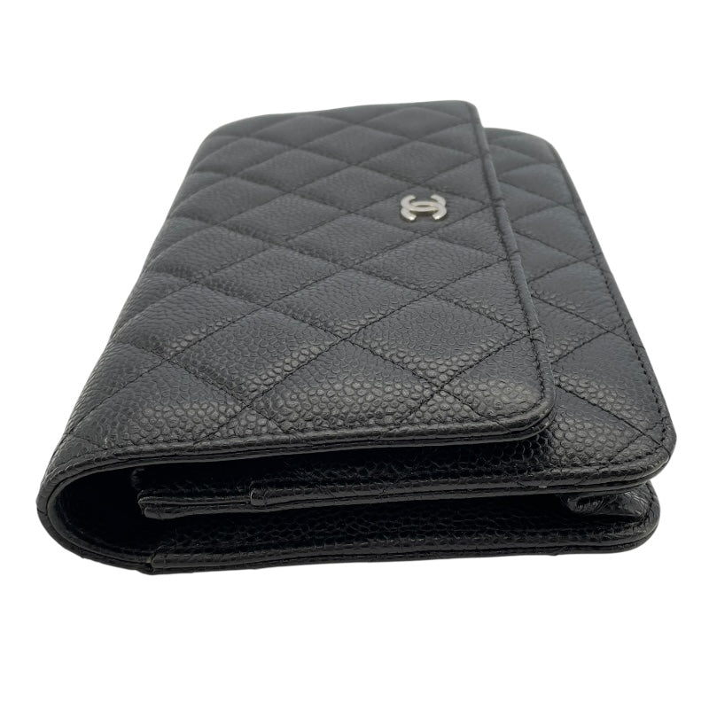 シャネル CHANEL マトラッセチェーンウォレット A33814 27番台 ブラック SV金具 キャビアスキン レディース ショルダーバッグ