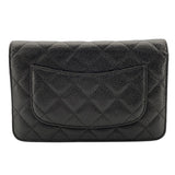 シャネル CHANEL マトラッセチェーンウォレット A33814 27番台 ブラック SV金具 キャビアスキン レディース ショルダーバッグ