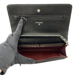 シャネル CHANEL マトラッセチェーンウォレット A33814 27番台 ブラック SV金具 キャビアスキン レディース ショルダーバッグ