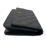シャネル CHANEL マトラッセチェーンウォレット AP0250 ブラック GD金具 キャビアスキン レディース ウォレットチェーン