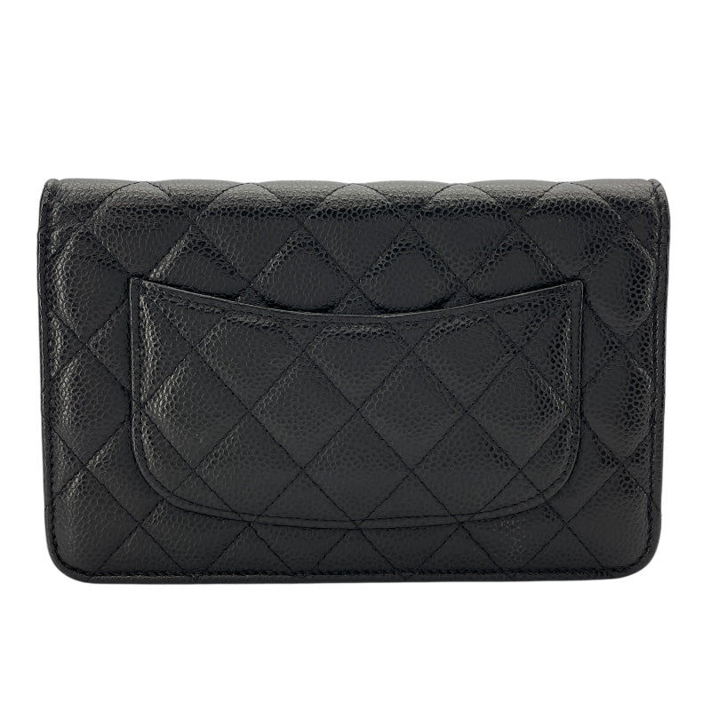 シャネル CHANEL マトラッセチェーンウォレット AP0250 ブラック GD金具 キャビアスキン レディース ウォレットチェーン