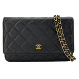 シャネル CHANEL マトラッセチェーンウォレット AP0250 ブラック GD金具 キャビアスキン レディース ウォレットチェーン