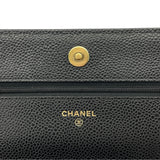 シャネル CHANEL マトラッセチェーンウォレット AP0250 ブラック GD金具 キャビアスキン レディース ウォレットチェーン