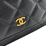 シャネル CHANEL マトラッセチェーンウォレット AP0250 ブラック GD金具 キャビアスキン レディース ウォレットチェーン