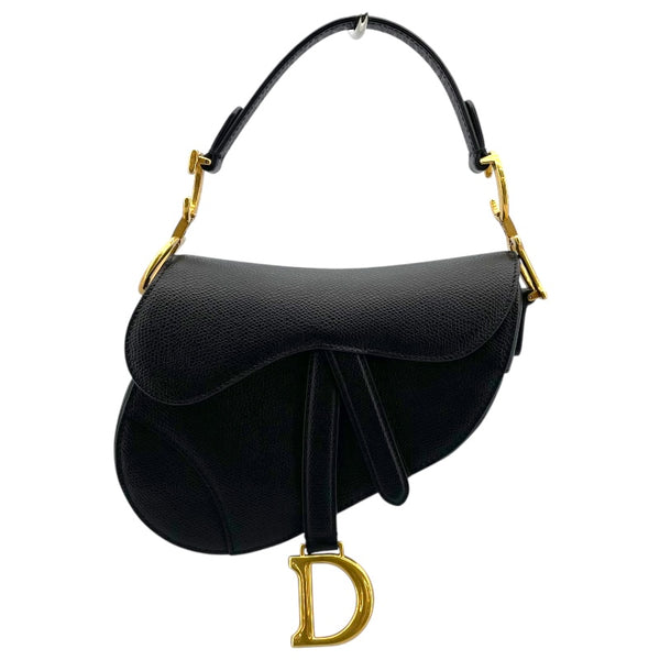 クリスチャン・ディオール Christian Dior サドルバッグミニ ブラック GD金具 レザー レディース ハンドバッグ