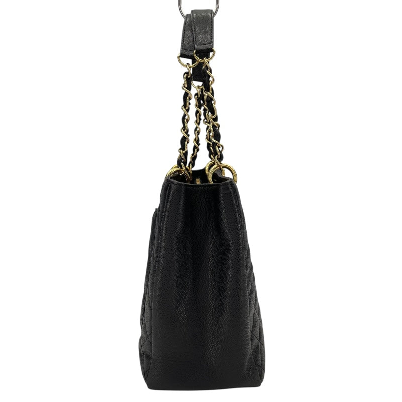 シャネル CHANEL GSTトートバッグ A50995 19番台 ブラック GD金具 キャビアスキン レディース トートバッグ