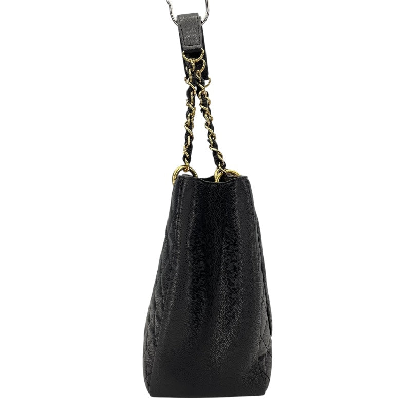 シャネル CHANEL GSTトートバッグ A50995 19番台 ブラック GD金具 キャビアスキン レディース トートバッグ