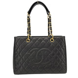 シャネル CHANEL GSTトートバッグ A50995 19番台 ブラック GD金具 キャビアスキン レディース トートバッグ