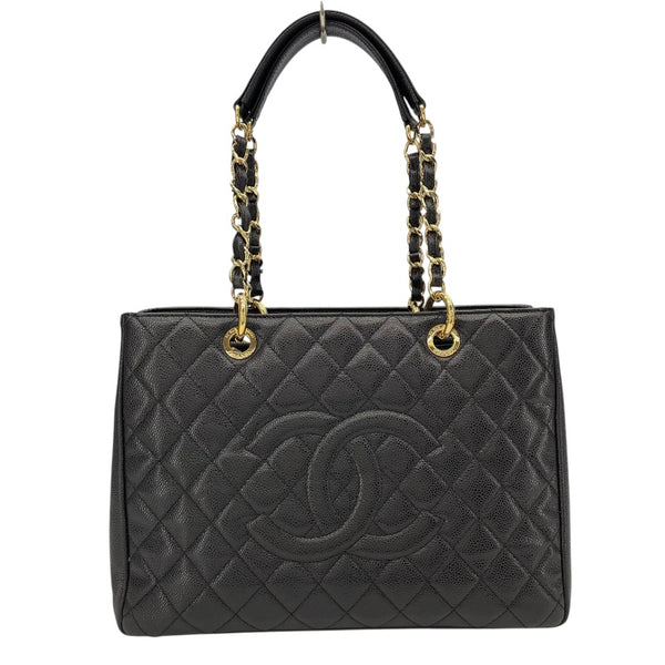 シャネル CHANEL GSTトートバッグ A50995 19番台 ブラック GD金具 キャビアスキン レディース トートバッグ