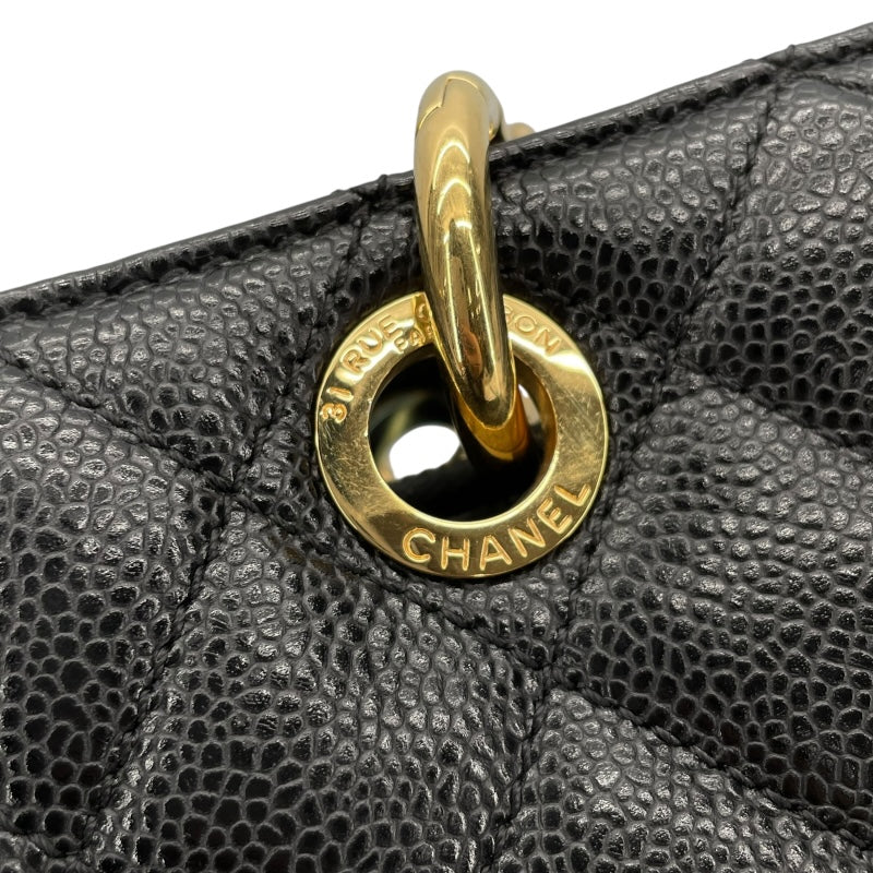 シャネル CHANEL GSTトートバッグ A50995 19番台 ブラック GD金具 キャビアスキン レディース トートバッグ