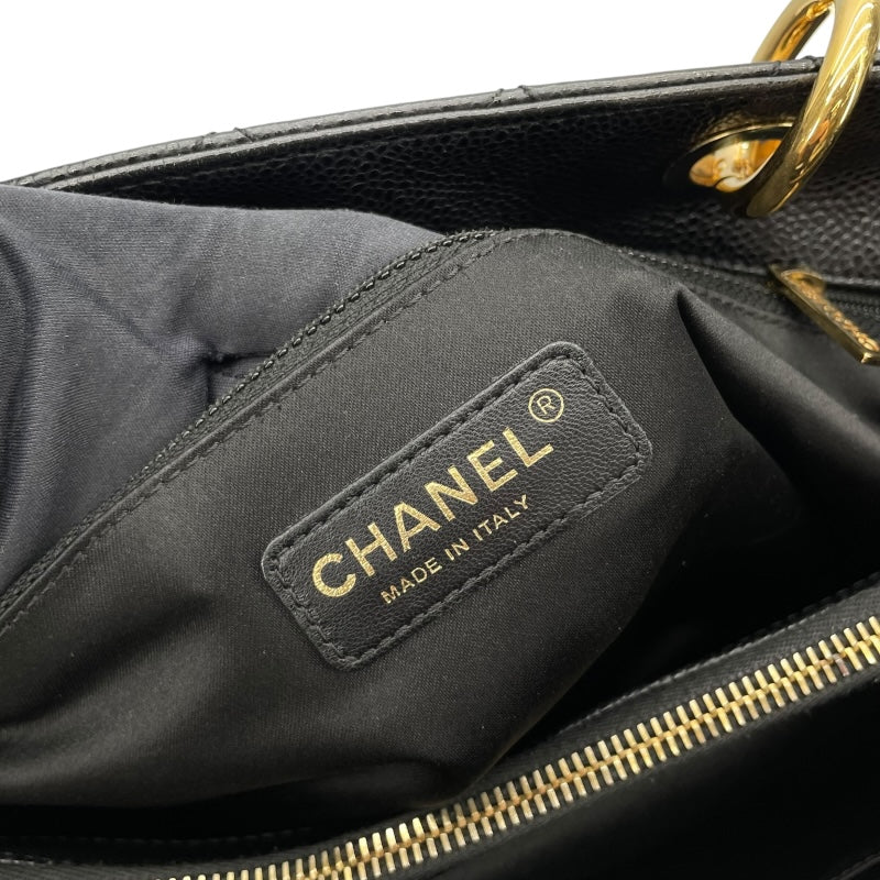 シャネル CHANEL GSTトートバッグ A50995 19番台 ブラック GD金具 キャビアスキン レディース トートバッグ
