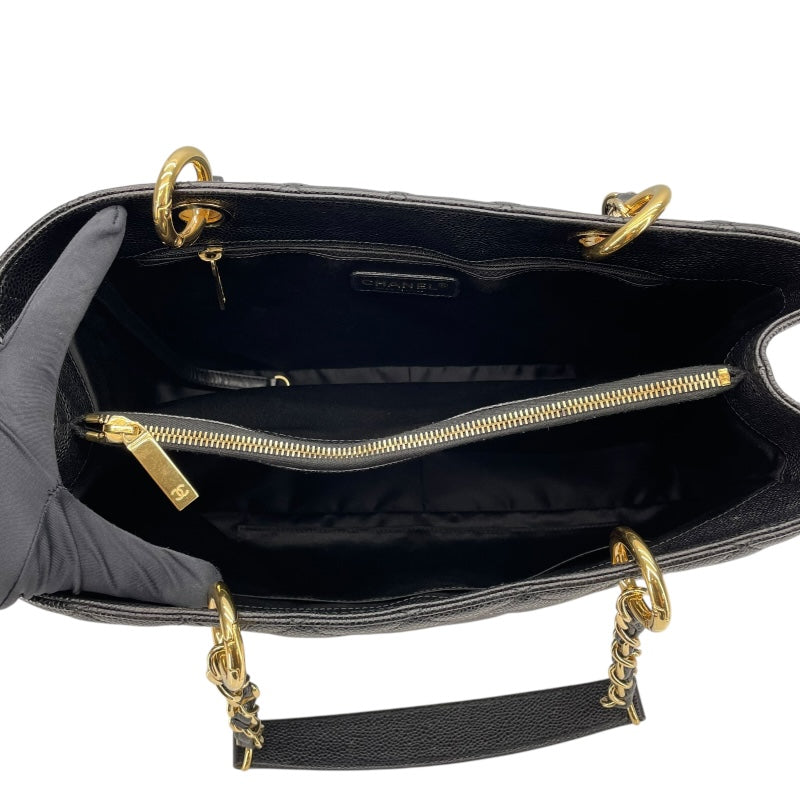 シャネル CHANEL GSTトートバッグ A50995 19番台 ブラック GD金具 キャビアスキン レディース トートバッグ