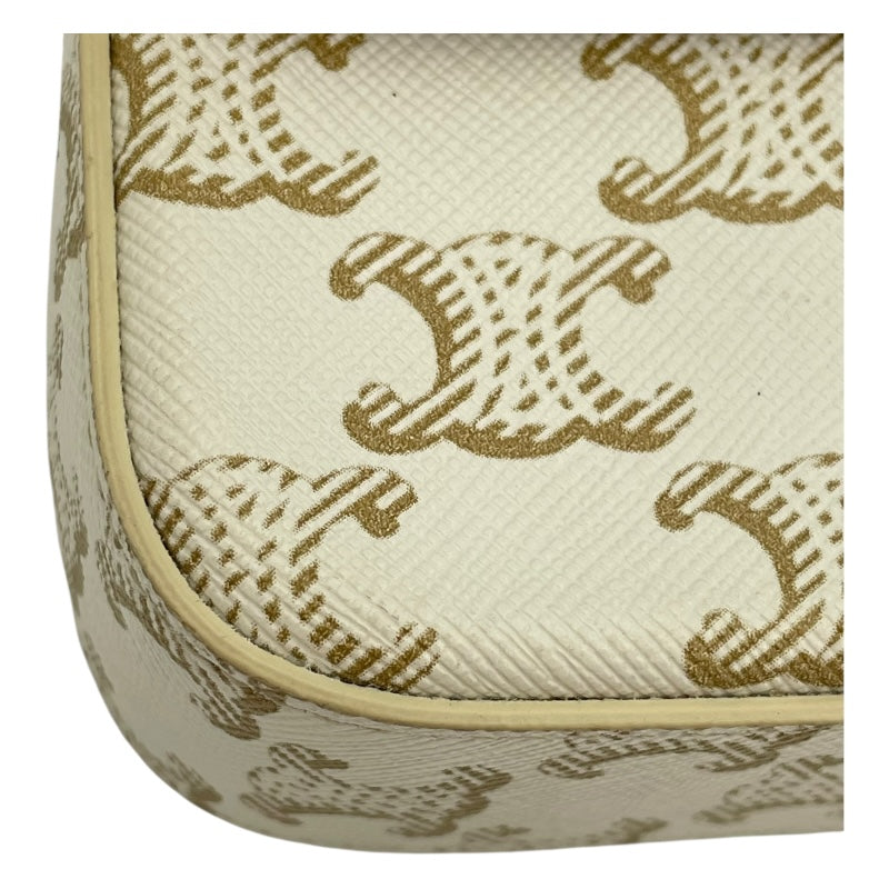 セリーヌ CELINE ショルダーバッグ クロード 194142 ホワイト GD金具 トリオンフキャンバス レディース ショルダーバッグ