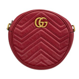 グッチ GUCCI GGマーモント ハートショルダーバッグ 550154 レッド GD金具 レザー レディース ショルダーバッグ