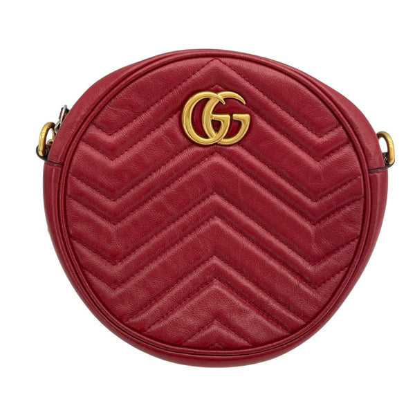 グッチ GUCCI GGマーモント ハートショルダーバッグ 550154 レッド GD金具 レザー レディース ショルダーバッグ