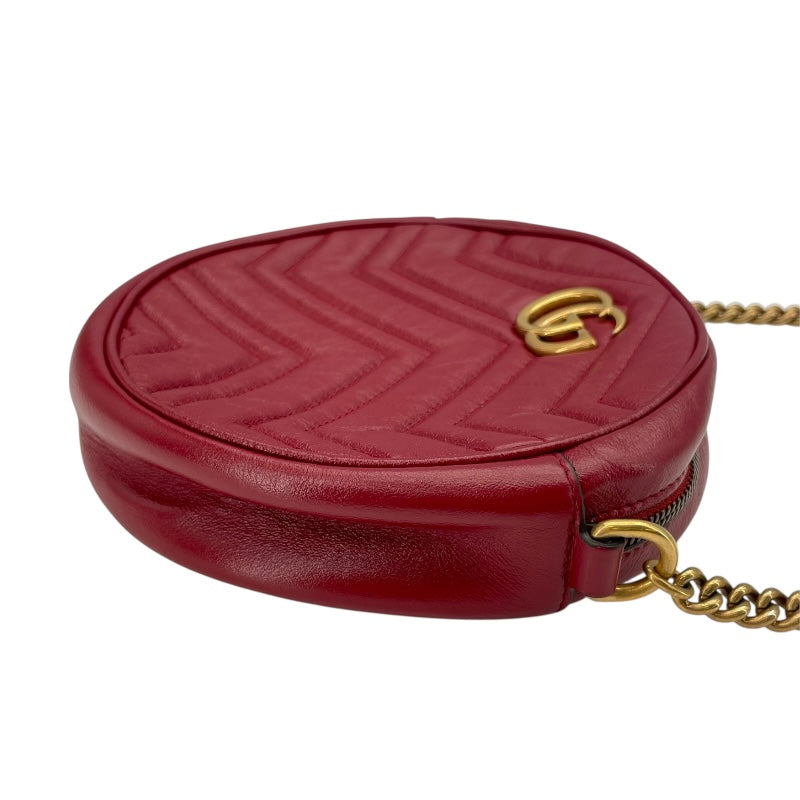 グッチ GUCCI GGマーモント ハートショルダーバッグ 550154 レッド GD金具 レザー レディース ショルダーバッグ