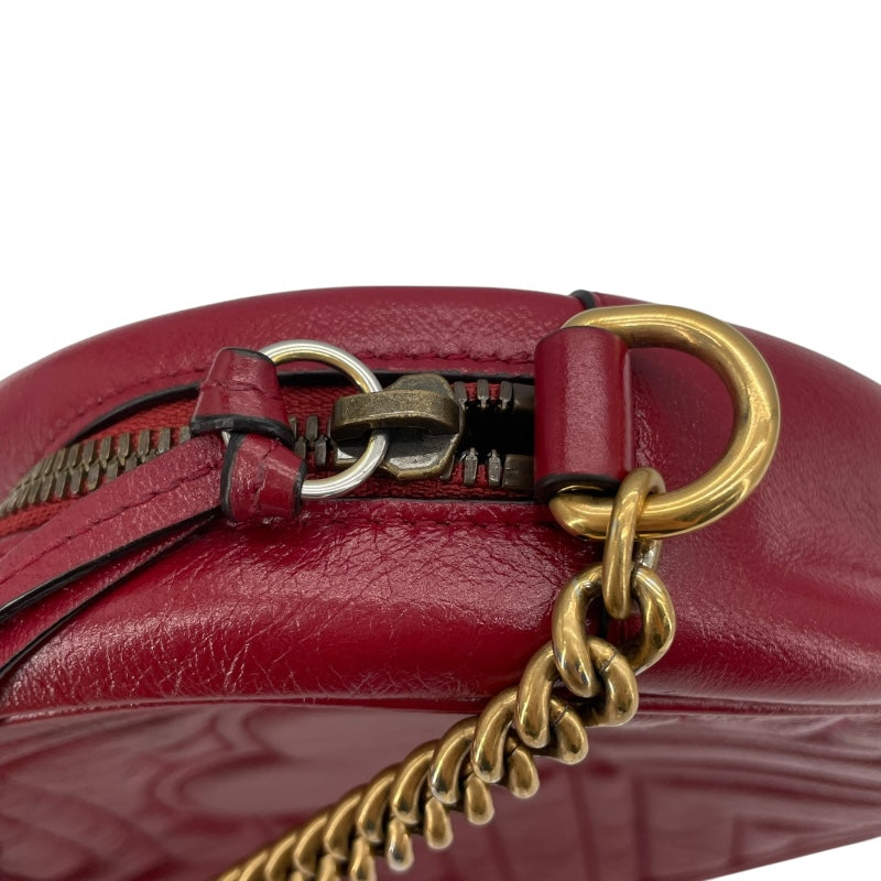 グッチ GUCCI GGマーモント ハートショルダーバッグ 550154 レッド GD金具 レザー レディース ショルダーバッグ