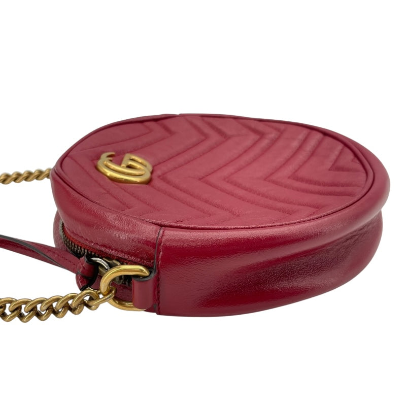 グッチ GUCCI GGマーモント ハートショルダーバッグ 550154 レッド GD金具 レザー レディース ショルダーバッグ