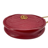 グッチ GUCCI GGマーモント ハートショルダーバッグ 550154 レッド GD金具 レザー レディース ショルダーバッグ