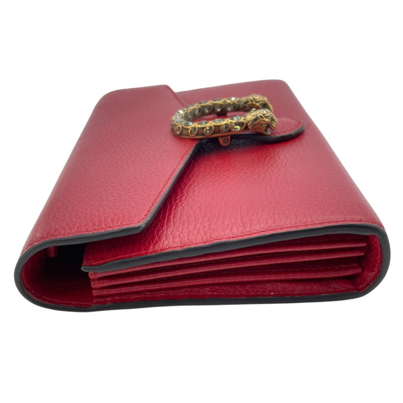グッチ GUCCI ディオニュソス チェーンウォレット 401231 レッド レザー レディース ウォレットチェーン
