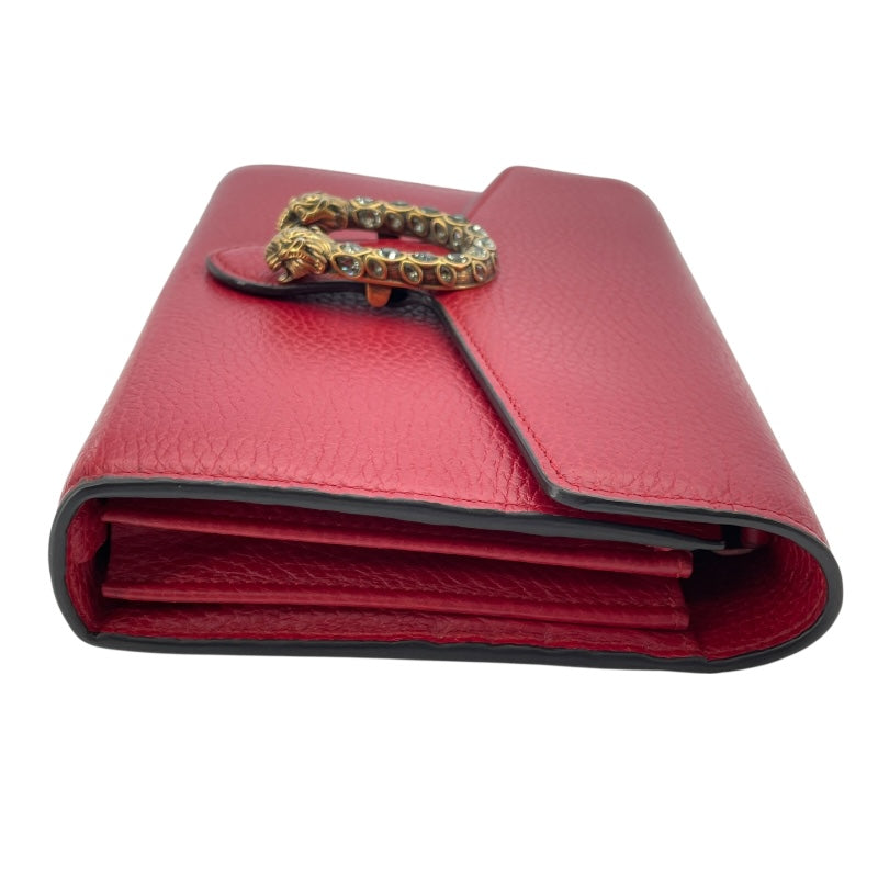 グッチ GUCCI ディオニュソス チェーンウォレット 401231 レッド レザー レディース ウォレットチェーン
