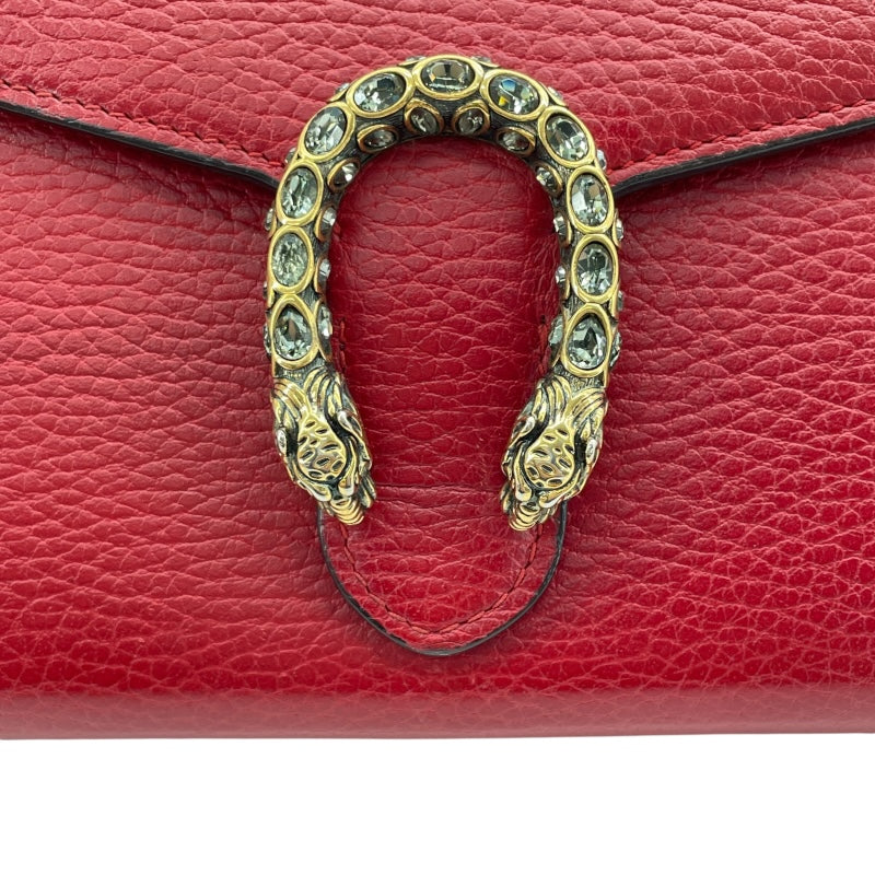 グッチ GUCCI ディオニュソス チェーンウォレット 401231 レッド レザー レディース ウォレットチェーン
