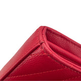 サンローラン SAINT LAURENT カサンドラチェーンウォレット 377828 レッド GD金具 グレインレザー レディース ウォレットチェーン