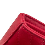 サンローラン SAINT LAURENT カサンドラチェーンウォレット 377828 レッド GD金具 グレインレザー レディース ウォレットチェーン