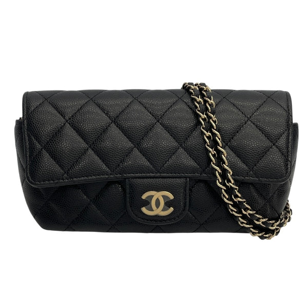 シャネル CHANEL アイウェアチェーンショルダー AP2044 31番台 ブラック GD金具 キャビアスキン レディース ショルダーバッグ