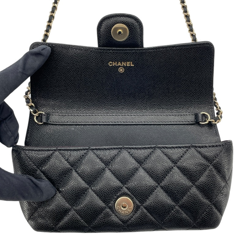 シャネル CHANEL アイウェアチェーンショルダー AP2044 31番台 ブラック GD金具 キャビアスキン レディース ショルダーバッグ