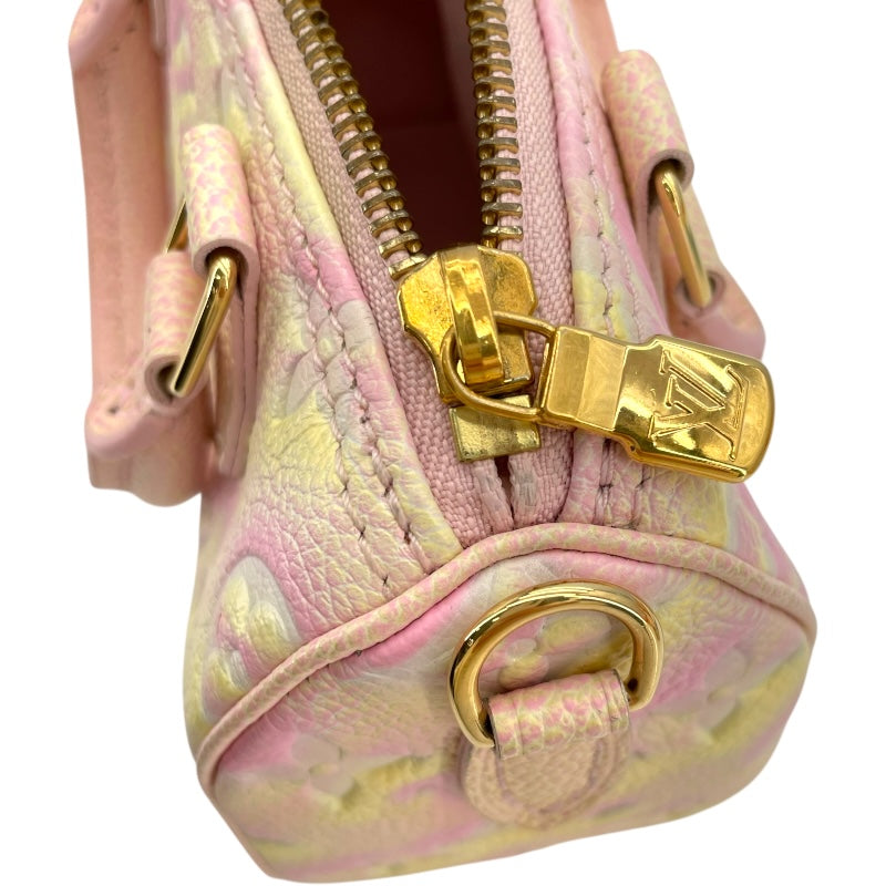ルイ・ヴィトン LOUIS VUITTON ナノ・スピーディー M81508 ピンク モノグラム・アンプラント サマー レディース ショルダーバッグ