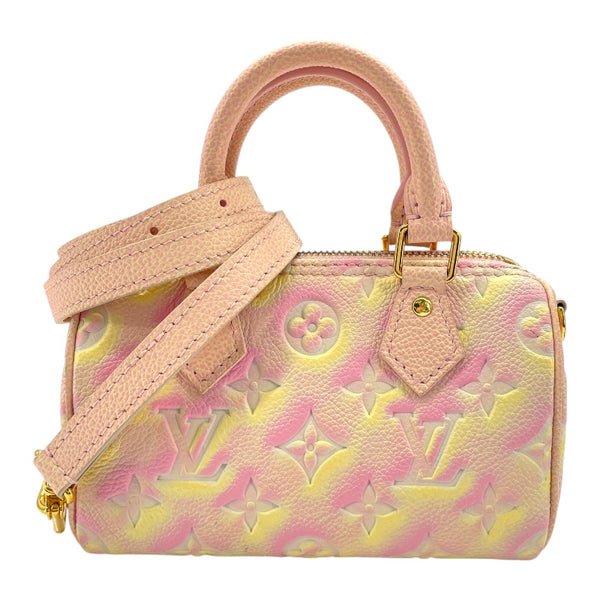 ルイ・ヴィトン LOUIS VUITTON ナノ・スピーディー M81508 ピンク モノグラム・アンプラント サマー レディース ショルダーバッグ