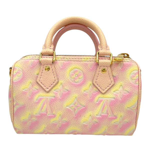ルイ・ヴィトン LOUIS VUITTON ナノ・スピーディー M81508 ピンク モノグラム・アンプラント サマー レディース ショルダーバッグ