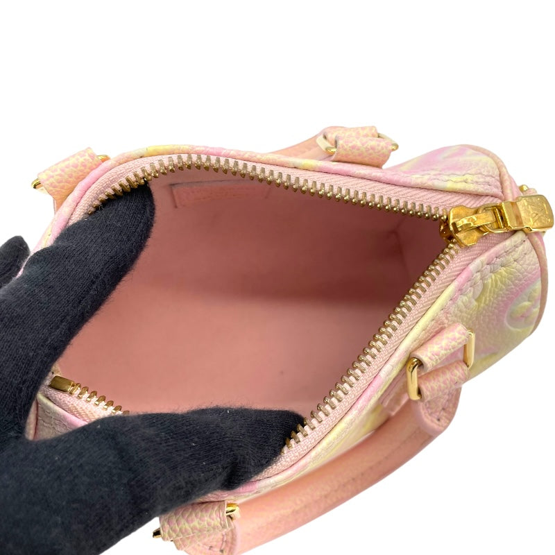 ルイ・ヴィトン LOUIS VUITTON ナノ・スピーディー M81508 ピンク モノグラム・アンプラント サマー レディース ショルダーバッグ