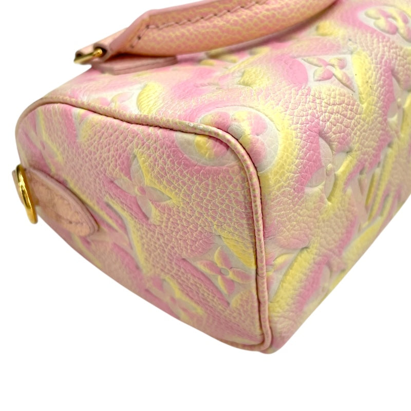 ルイ・ヴィトン LOUIS VUITTON ナノ・スピーディー M81508 ピンク モノグラム・アンプラント サマー レディース ショルダーバッグ