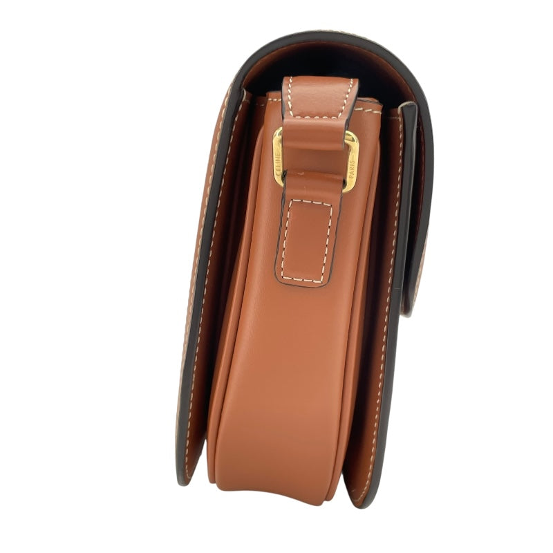 セリーヌ CELINE クラシックトリオンフバッグ 191242 アイボリーxタン GD金具 キャンバス/カーフ レディース ショルダーバッグ
