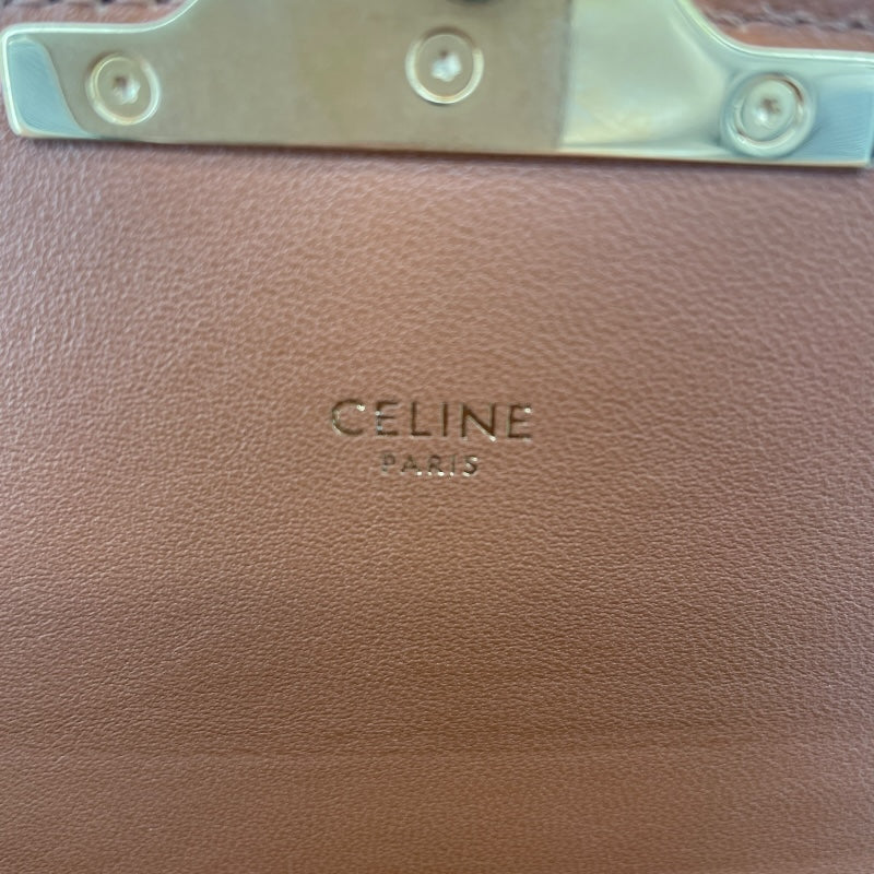セリーヌ CELINE クラシック トリオンフバッグ ブラウン キャンバス・レザー レディース ショルダーバッグ