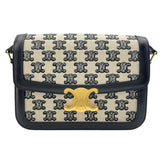 セリーヌ CELINE ティーントリオンフ バッグ 188882DBA.38NO アイボリーxブラック GD金具 キャンバス/レザー レディース ショルダーバッグ