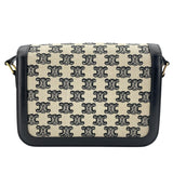 セリーヌ CELINE ティーントリオンフ バッグ 188882DBA.38NO アイボリーxブラック GD金具 キャンバス/レザー レディース ショルダーバッグ
