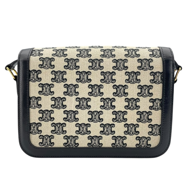セリーヌ CELINE ティーントリオンフ バッグ 188882DBA.38NO アイボリーxブラック GD金具 キャンバス/レザー レディース ショルダーバッグ