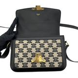 セリーヌ CELINE ティーントリオンフ バッグ 188882DBA.38NO アイボリーxブラック GD金具 キャンバス/レザー レディース ショルダーバッグ