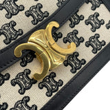 セリーヌ CELINE ティーントリオンフ バッグ 188882DBA.38NO アイボリーxブラック GD金具 キャンバス/レザー レディース ショルダーバッグ