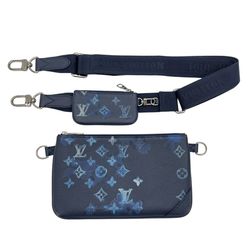 ルイ・ヴィトン LOUIS VUITTON トリオ・メッセンジャー M57840 ブルー モノグラム・ウォーターカラー メンズ メッセンジャーバッグ