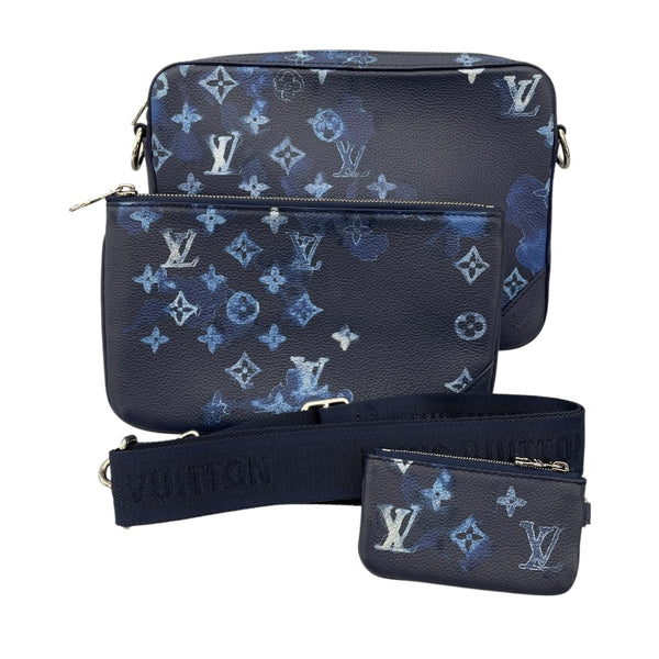 ルイ・ヴィトン LOUIS VUITTON トリオ・メッセンジャー M57840 ブルー モノグラム・ウォーターカラー メンズ ショルダーバッグ