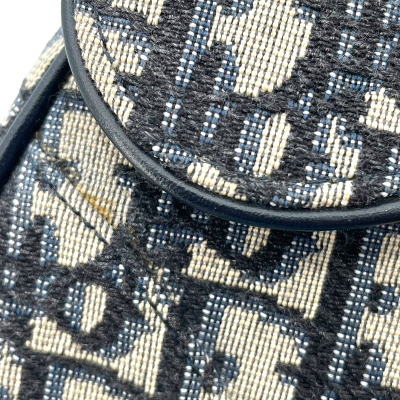 クリスチャン・ディオール Christian Dior サドルバッグミニ M0447CTZQ ネイビー アイボリー GD金具 オブリークジャガード レディース ショルダーバッグ